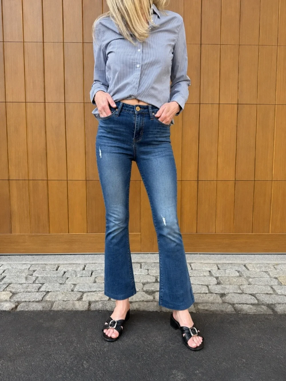 YMI High-Rise Flare Denim Collection Boho Festival Dark Wash Denim Bootcut